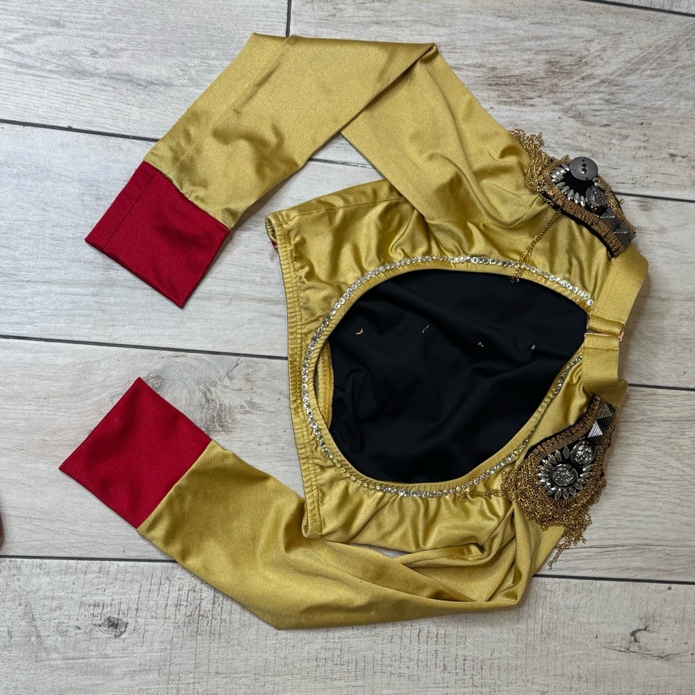 Custom Chelsea B Dance costume gold and red Size 10/12 Solider Theme Saints - Picture 12 of 12